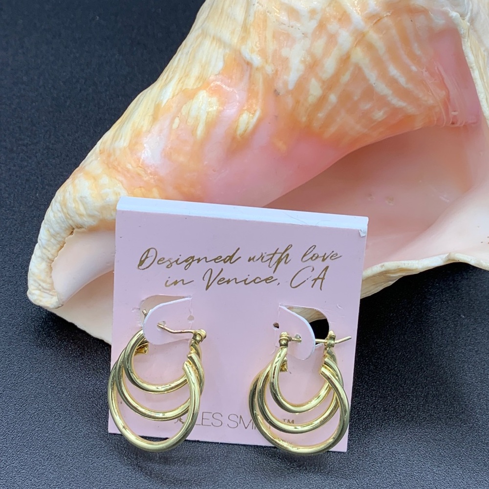 Jules Smith Gold Toned Layered Hoop Earrings